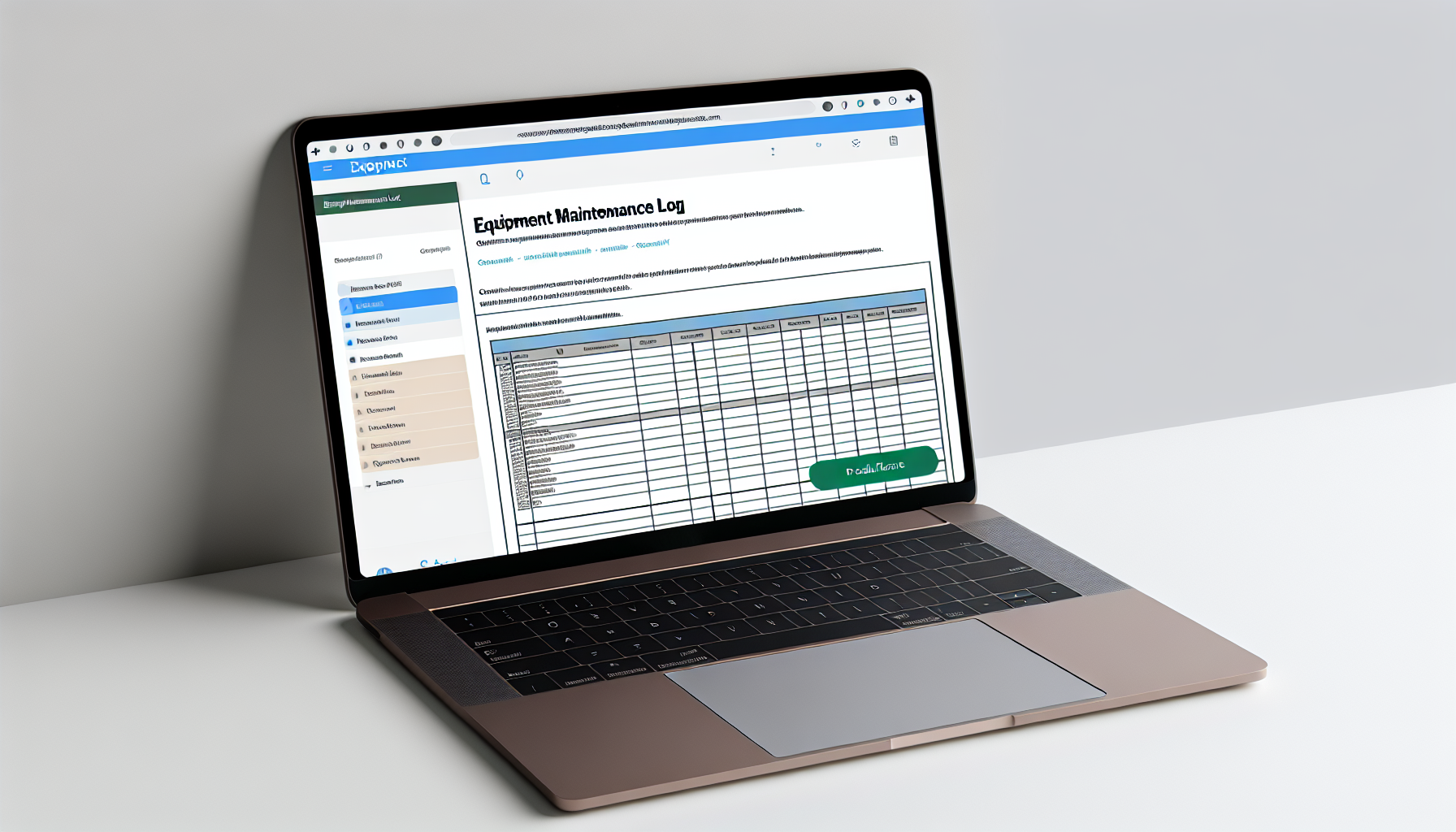 Equipment Maintenance Log